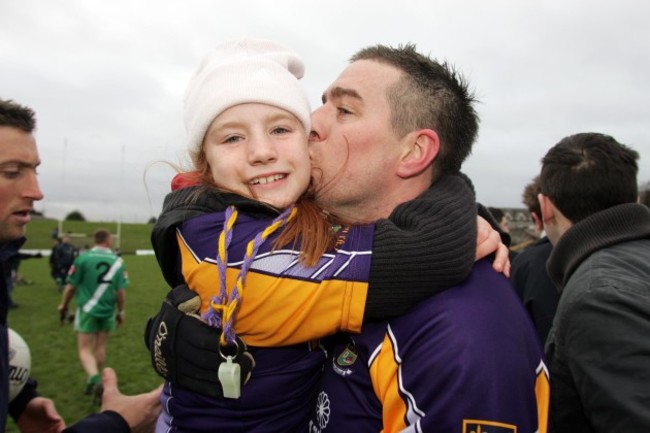 Lauren Magee with father Johnny Magee after the game