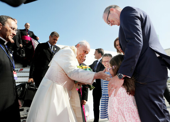 NO FEE DFA POPE FRANCIS VISIT ARRIVAL AT DUBLIN AIRPORT JB2