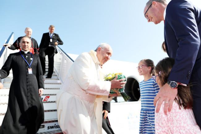 NO FEE DFA POPE FRANCIS VISIT ARRIVAL AT DUBLIN AIRPORT JB4