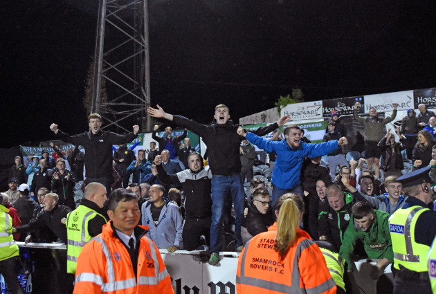 Shamrock Rovers' fans celebrate winning