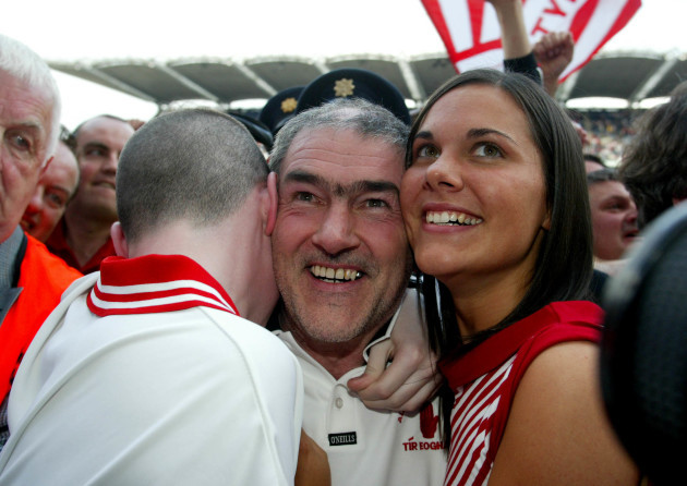 Mickey Harte with his son Matthew and daughter Michaela