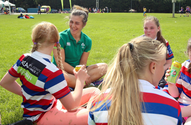 Katie Fitzhenry with players from North Kildare RFC