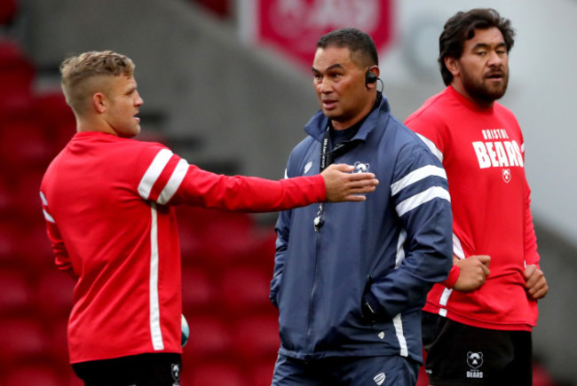 Ian Madigan and Steve Luatua with head coach Pat lam