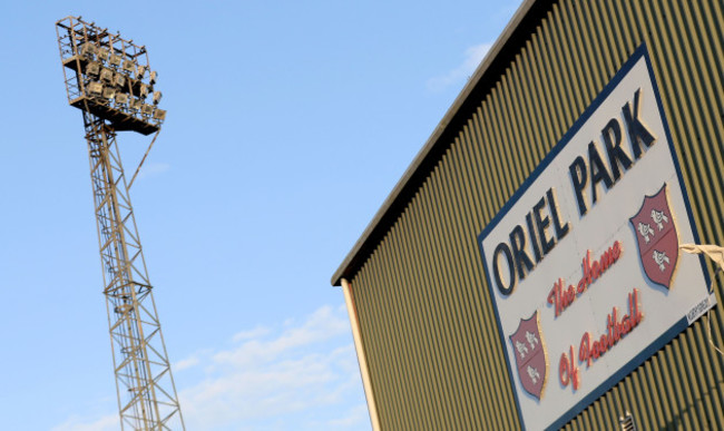 A view of Oriel Park ahead of the game