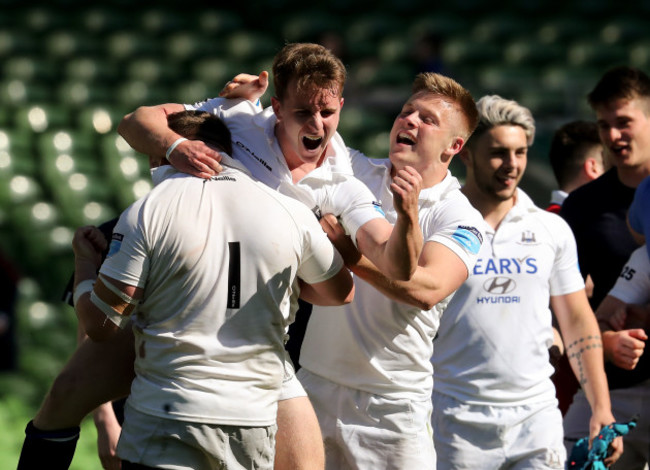 Tomas Quinlan, Liam OÕConnell and Liam OÕConnor celebrate