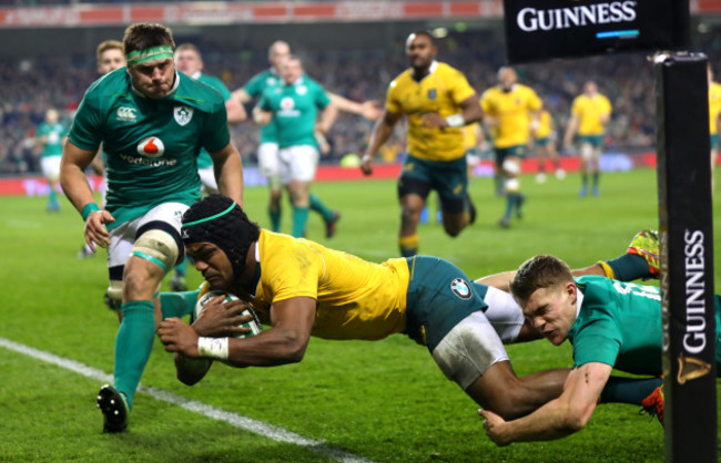 Henry Speight scores a try that was disallowed