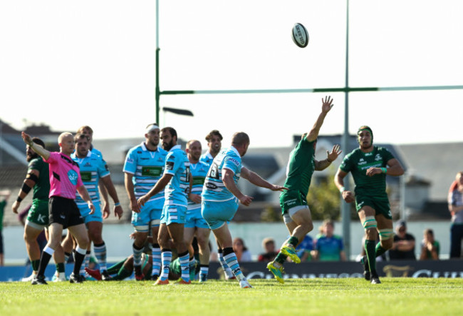 Stuart Hogg kicks a drop goal