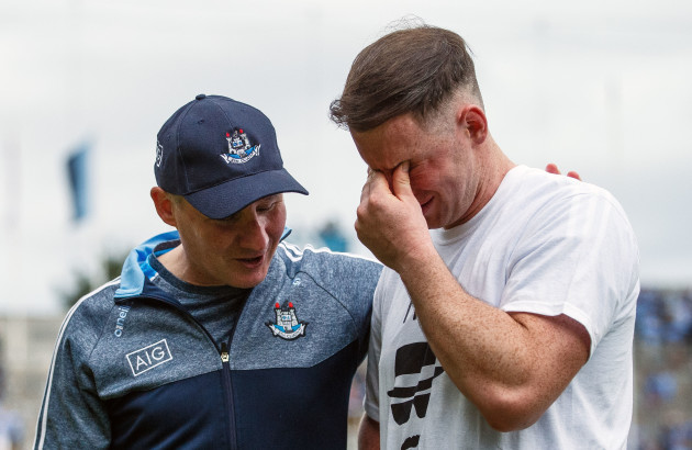 Jim Gavin with Philip McMahon after the game