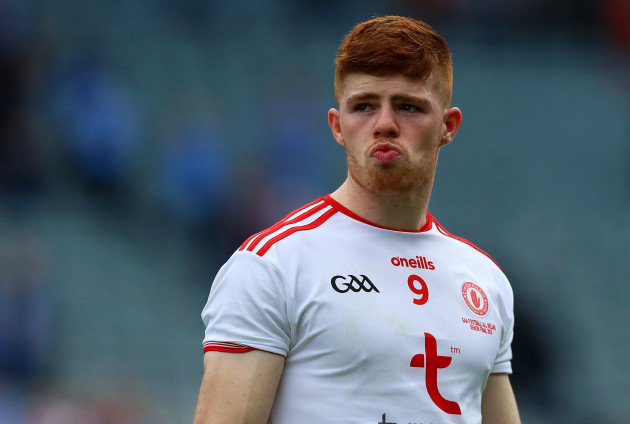 Cathal McShane dejected at the end of the game