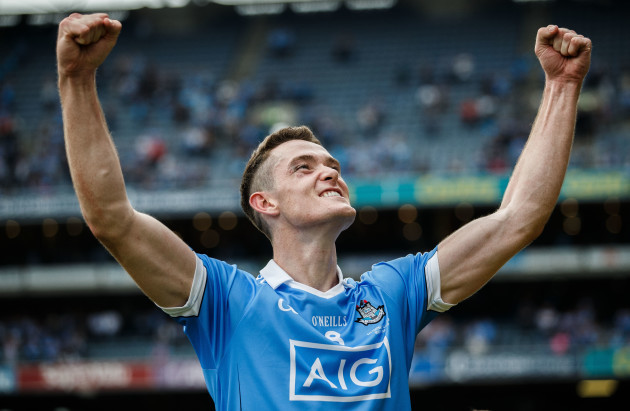 Brian Fenton celebrates after the game