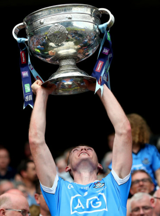 Brian Fenton celebrates with he Sam Maguire