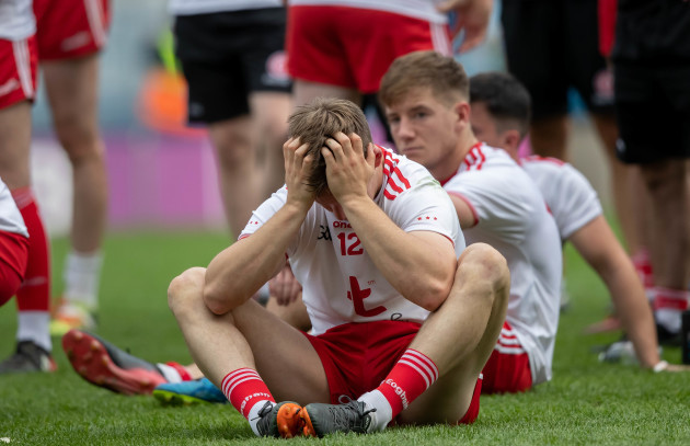 Kieran McGeary dejected after the game