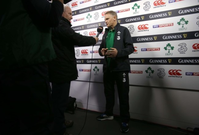 Joe Schmidt interviewed before the game