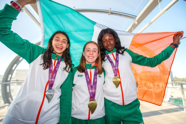 Sophie O'Sullivan, Sarah Healy and Rhasidat Adeleke