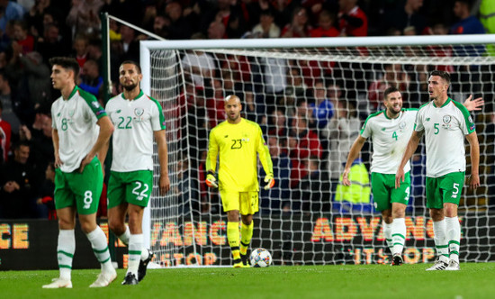 Ciaran Clarke dejected after his side conceded their second goal