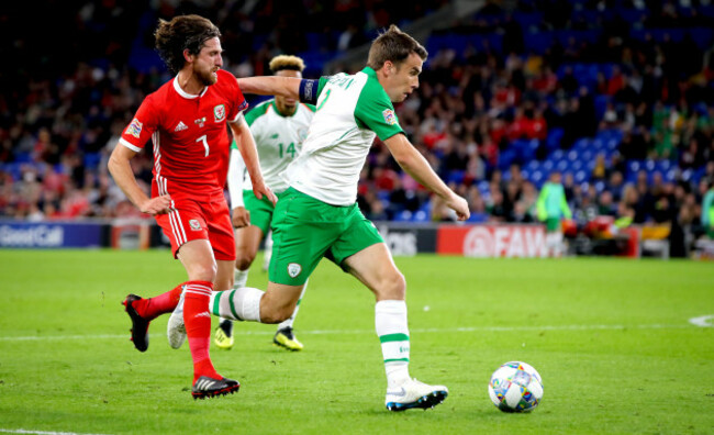 Seamus Coleman with Joe Allen