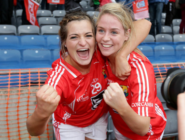 Sarah Harrington and Orla Finn celebrate