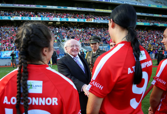 Ashling Thompson with President of Ireland Michael D Higgins