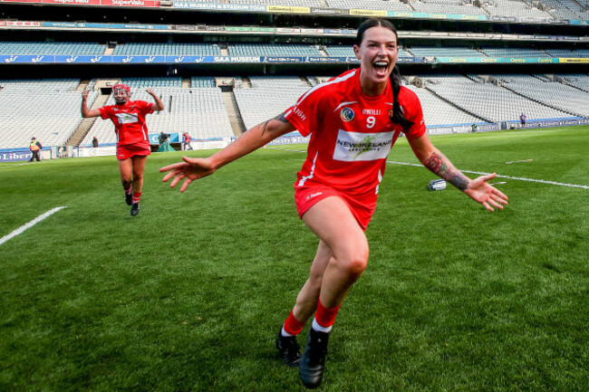 Ashling Thompson celebrate's after the game