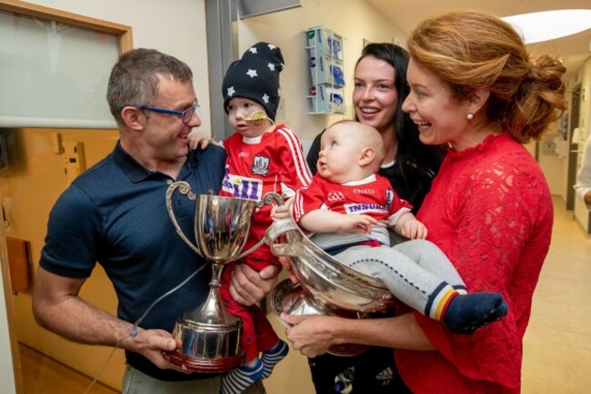 Niall and Mairead with Barra (2) and 8 month old Rua Buckley meet Aisling Thompson