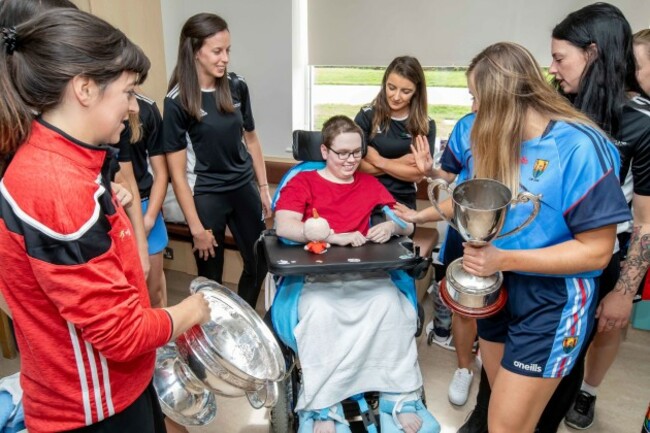 Cork Camogie players with Jack Cashman