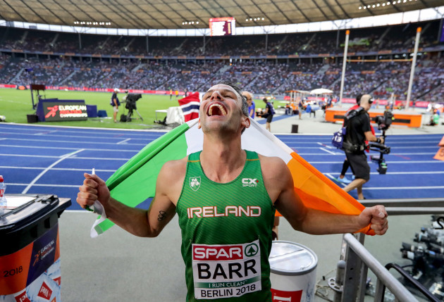 Thomas Barr celebrates winning bronze