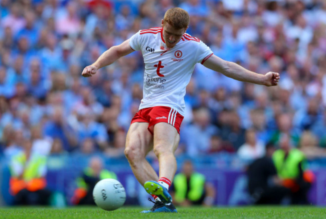 Peter Harte scores a penalty