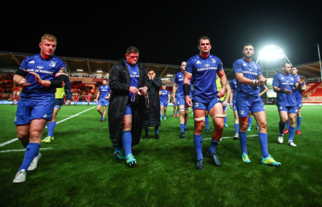 James Tracy, Tadhg Furlong, Rhys Ruddock, Robbie Henshaw and Cian Healy dejected