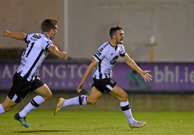 Michael Duffy celebrates scoring their first goal