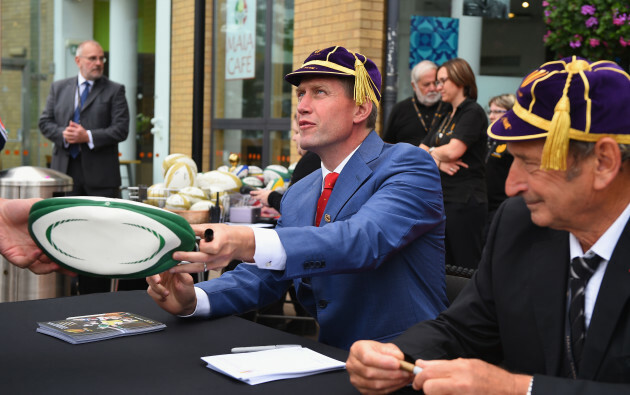 Ronan O'Gara signs autographs for the fans