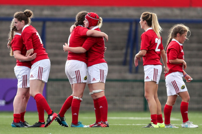 Munster players celebrate winning