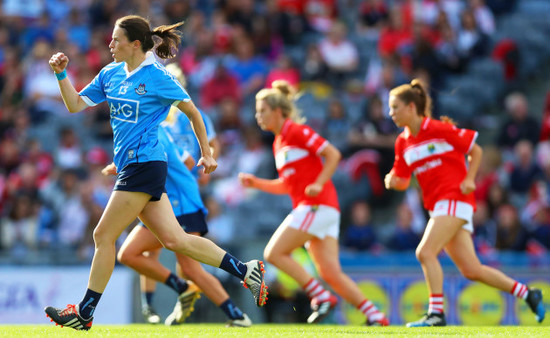 Sinead Aherne celebrates scoring a goal