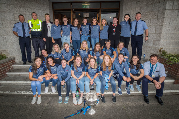 The Dublin team with members of staff outside Our Lady's Children's Hospital, Crumlin