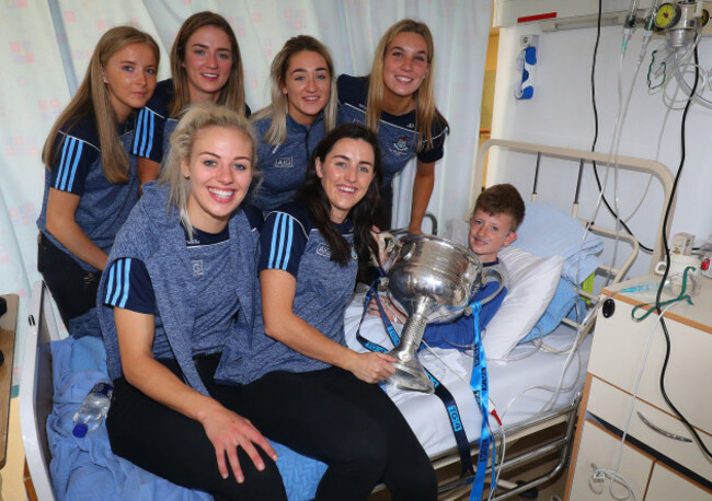 Members of the Dublin team with Thomas Curran