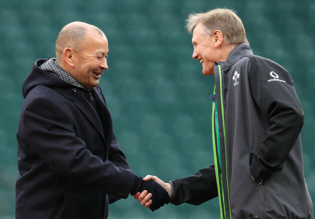 Eddie Jones with Joe Schmidt before the game