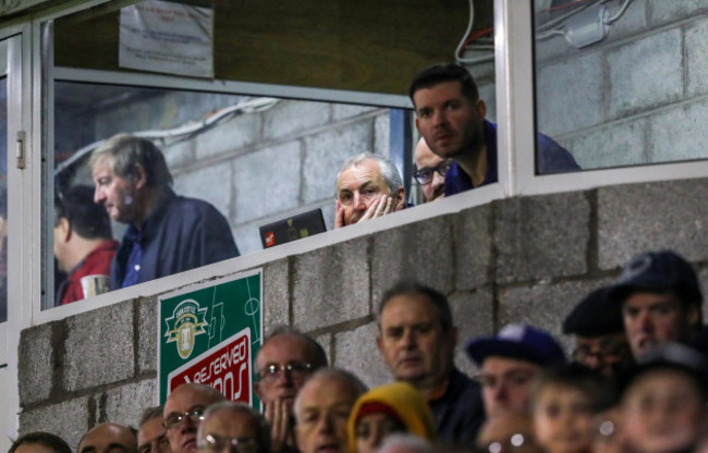 John Caulfield after being sent to the stands by referee Neil Doyle