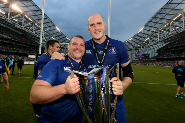 Leinster's Jack McGrath and Devin Toner after the match