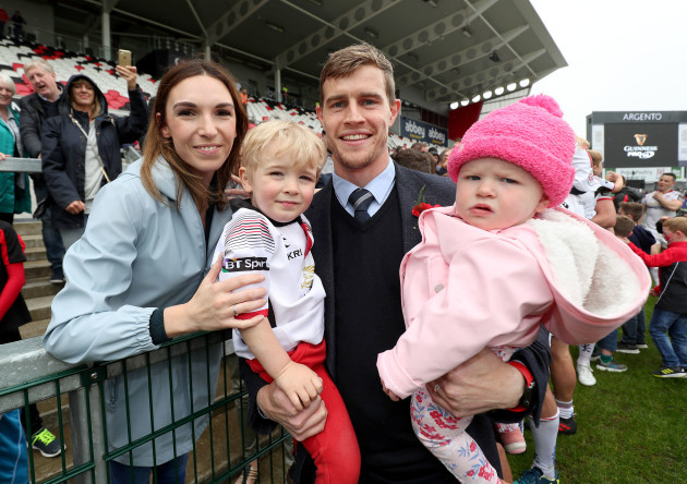 Andrew Trimble with his Wife Anna, son Jack and daughter Molly