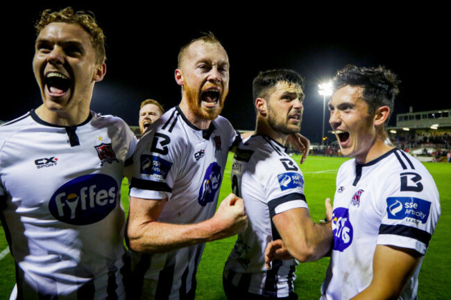 George Kelly, Chris Shields, Patrick Hoban and Jamie McGrath celebrate