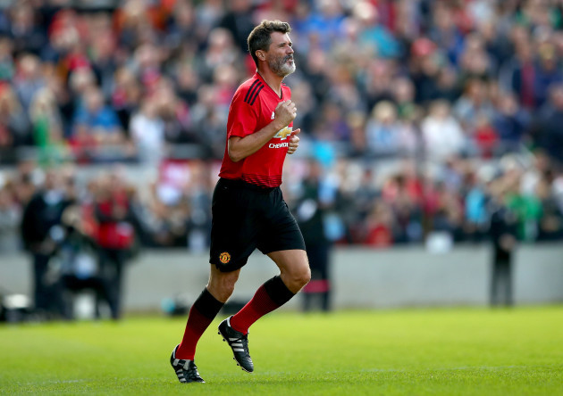 Roy Keane takes to the field