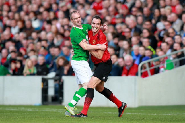 John O'Shea with Colin Healy