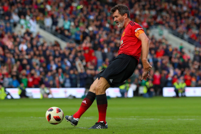 Roy Keane taking a penalty