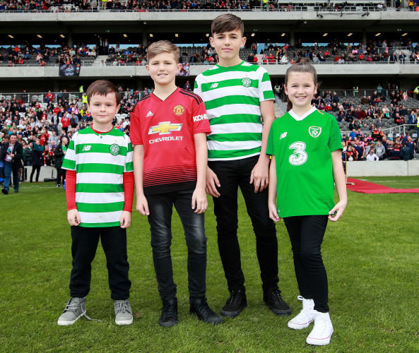 Liam Miller's nephew Tom with his children Leo, Kory and Belle