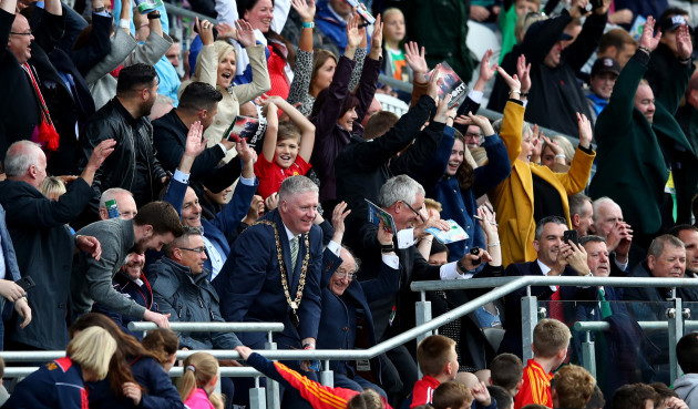 Michael D Higgins performs the Mexican wave