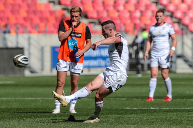 John Cooney kicks a penalty