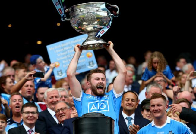 Jack McCaffrey lifts the Sam Maguire