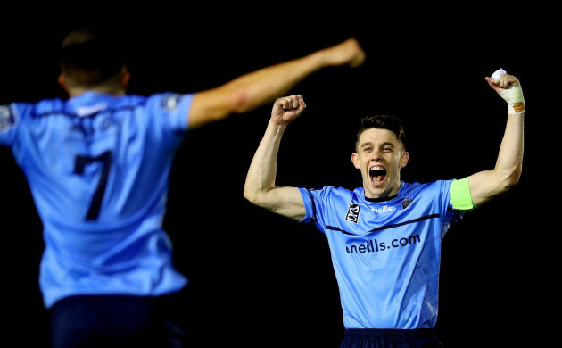 Gary O'Neill celebrates at the final whistle