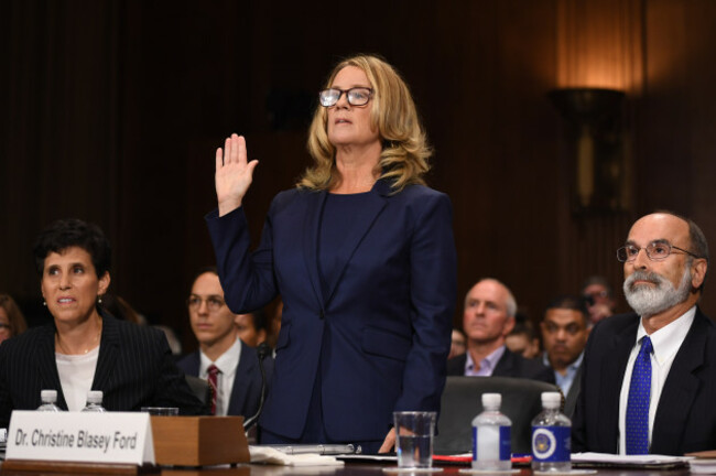 Christine Blasey Ford, the woman accusing Supreme Court nominee Brett...