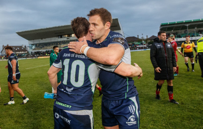 Jack Carty and Craig Ronaldson after the game