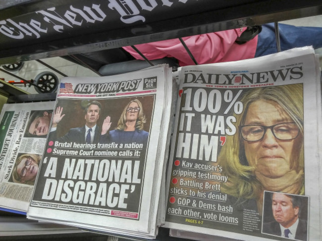 NY: New York papers report on Kavanaugh and Ford testimonies